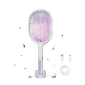 Rechargeable Electric 2 in 1 Bug Zapper and Swatter Racket Bat Bug, Mosquito Killer for Indoor & Outdoor 