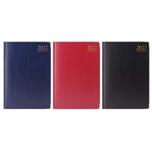 2022 A5 Week To View Diary WTV Padded Hardback Gilt-Edge With Metal Corners