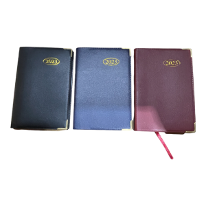 2023 Pocket Week To View Diary WTV Gilt-Edge Metal Corners Red