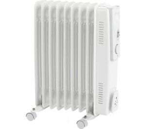 9 Fin Oil Filled Radiator 2000w with Adjustable Thermostat And 3 Heat Settings White