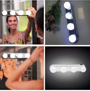 Professional 4 LED On & Off Make Up Lighting Mirror Lamp Cosmetic Table