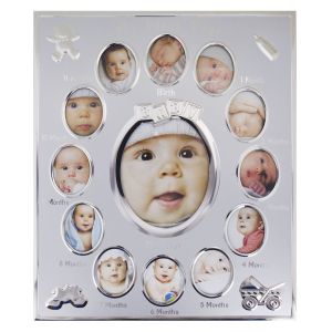 My First Year Photo Frame Holds 13 Photos Set Newborn Baby Multi-Photo Frame 12 Months