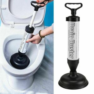 2 In 1 Drain Buster Unblocker Plunger Toilet Kitchen Sink Chemical Free