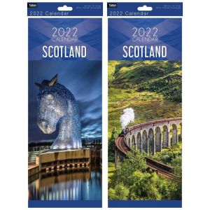 2022 Slim Month To View Spiral Scotland Wall Calendar Horse Head Steam Train