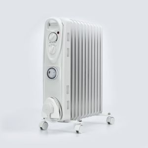 11 Fin Oil Filled Radiator 2500w with Adjustable Thermostat And 3 Heat Settings White