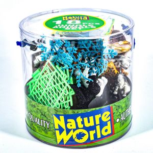 18pc plastic Nature World Jungle Wild Animals Set In Tub Children Playset