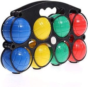 8 Piece Boules Set Colourful Garden Games Pentanque Set in Carry Case