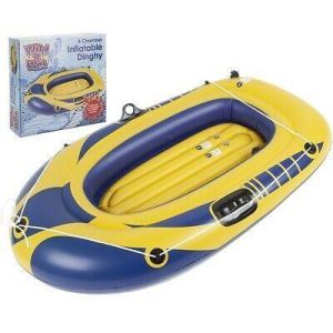 Wild N Wet 4 Chamber Inflatable Dinghy Boat For The Beach & Swimming Pool 89" X 51"