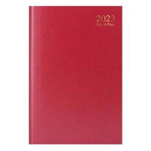 2023 A4 DAP Hardback Day To Page Diary With Half Saturday And Sunday (Red)