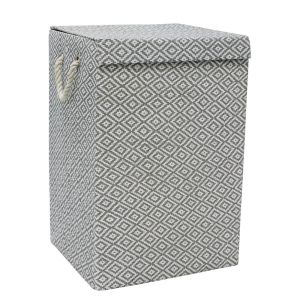 Deluxe Foldable Rectangular Argyle Laundury Cloth Storage With Rope Handles For Home