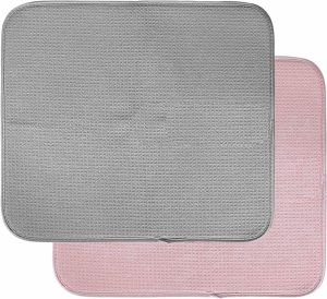 Microfiber Dish Drying Mat for Kitchen Countertop Plain Dish Drainer Board Mat X 1 Random Color