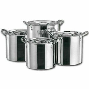 Deep Stainless Steel Stock Soup Pot Stockpot Catering Boiling Casserole - 4PC - New