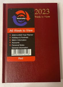 2023 A6 Week To View Diary WTV With Hourly Slots For Week Days (Red)