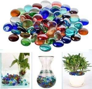 300g Decorative Colourful Glass Pebbles for Gardens Wedding Mosaics Home Deco