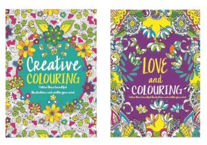 A4 Adult Colouring Books Colour Therapy Patterns Set of 2 Anti-Stress Books