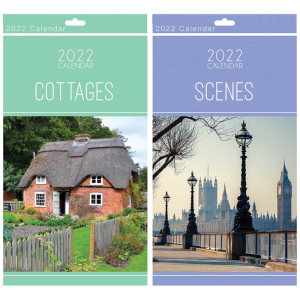 2022 Midi Wall Calendar Cottages and Scenes Planner Perfect for Home, Office & School