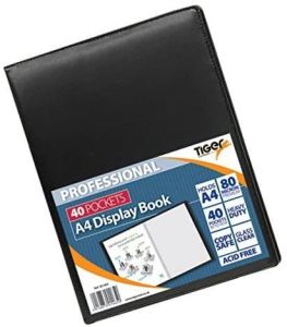 A4 40 Pocket Professional Display Presentation Book Portfolio Padded Satin