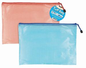 Tuff Bag Zip Pocket Wallet Filing Plastic Zipped Pouch File Pencil Case Folder