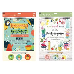 2022 Large Family Organiser Calendar Memo Pegs & Pen Shopping List Home