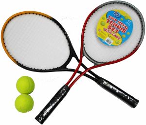New Twin Metal Tennis Set with 2 Rackets & 2 Ball Outdoor Toy Play Set