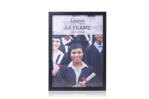 A4 Size Black Color Frame With Hanging Hole & Desk Stand Bracket For Photo, Certificate