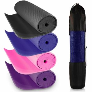 Thick Foam Roll Up  Adult Non Slip Yoga Mat With Carry Bag For Travel, Camping, Pilates size 173x61Cm