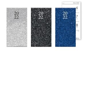 2022 Slimline Diary WTV Padded HB Week TO View Fashion Frosted Glitter