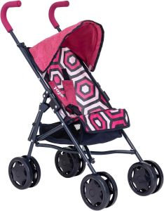 MantraRaj Doll Stroller Baby Doll Pushchair In Geometric Print Dolls Buggy Pram Toys For Kids Ages 3+