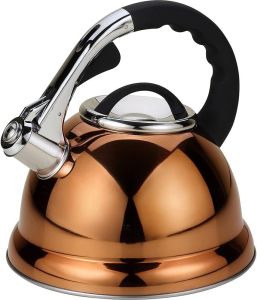 3.5L Stainless Steel Whistling Kettle Copper Finish Gas Electric Induction Hobs