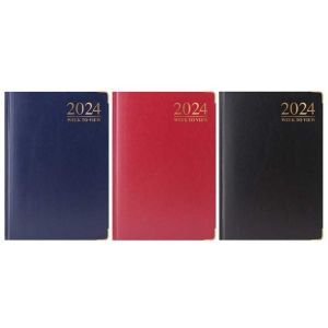 2024 Week To View Diary A6 Padded Hardback Cover With Metal Corners WTV
