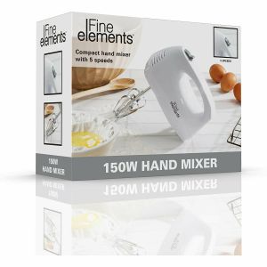 Electric Hand Mixer Whisk 5 Speed 2 Stainless Steel Whisks Home Cooking Baking