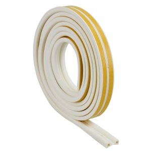 White Draught Excluder Self Adhesive Rubber Door Window Seal Strip EPDM D Type