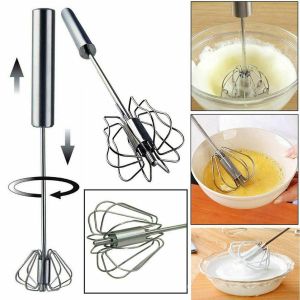 Stainless Steel Whisk Hand Held Kitchen Rotary Egg Beater Paste Cream Mixer Tool