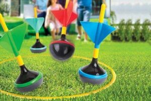 Lawn Dart Game Set Garden Outdoor Summer Holiday Fun Dart Toss 4 Darts 2 Rings