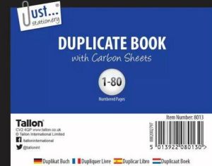 Duplicate Book - Carbon Sheets Copy Invoice Receipt Shop Office Work 80 pages