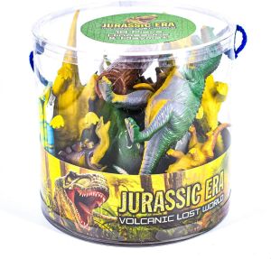 18 Plastic Farm Wild & Dinosaurs Animals Set in tub Action Figure education toy