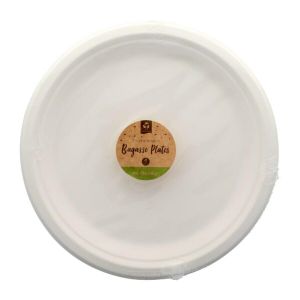 4 Pk 26cm Biodegradable Plates DISPOSABLE TABLEWEAR Eco Friendly Plate Paper Wood Cutlery Party BBQ