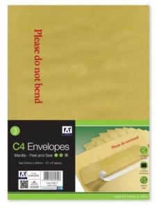 C4 Envelopes Manila Peel & Seal Envelopes Suitable For A4 Size Paper For Office