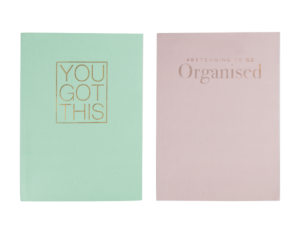 1x A5 Soft Touch Green/Pink Notebook Lined Paper Notepad Planner Diary Journal
