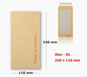 DL Manilla Hard Board Backed 'Please Do Not Bend' Envelopes Mailer 220x110 mm|YY-MHBB-DL-Parent