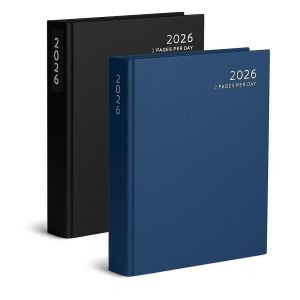 2026 Diary A5 Hardback 2 Pages Per Day DAP Diary Casebound Classic Office Desk Diary