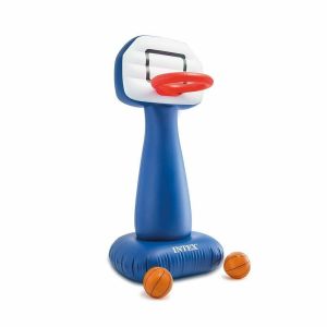 Intex Inflatable Basketball Hoop Stand Goal Post Basketball Net & 2 Basketballs