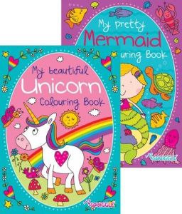 Unicorn Colouring Books / Mermaid Colouring Activity Book Set of 2