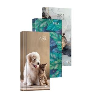 2022 Slim Patterned Diary Week to View Hardcover Clear Daily Plan