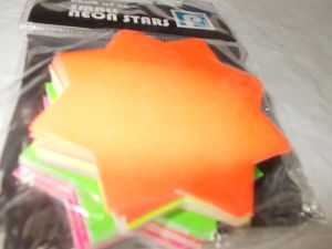 Neon Stars Small 60 Pack - Flash Flashes Pricing Display Fluorescent Mixed