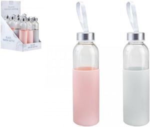 Glass Water Bottle 500ml Drinking Sports Gym Outdoor Leakproof Screw Cap Lightweight Travel Water Bottle