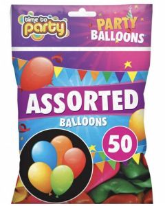 50 Multicoloured Party Balloons for Party Decorations, Birthday Parties Supplies