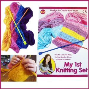 Kids Knitting Set Craft Learning Kit Fun Girls Stitching Play Wool Knit Learn