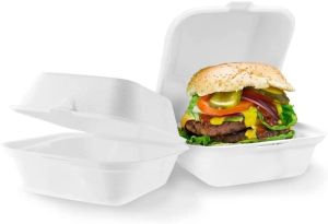 50pcs Biodegradable Burger Box | Bagasse Takeaway Burger Box