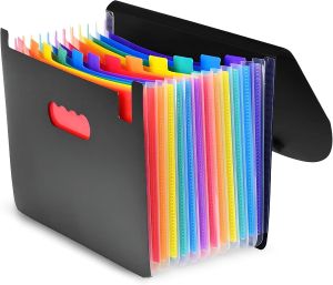 Expandable A4 File Organiser with 12 Pockets - Concertina Document Folder Box